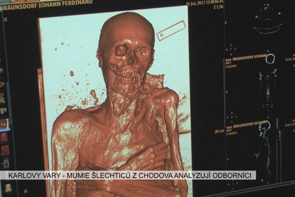 Karlovy Vary: Mumie šlechticů z Chodova analyzují odborníci (TV Západ)