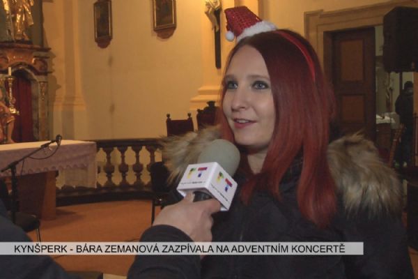 Kynšperk: Bára Zemanová zazpívala na adventním koncertě (TV Západ)