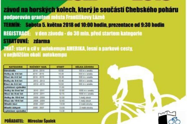 Františkovy Lázně: Pro malé závodníky je v sobotu připraven závod na horských kolech