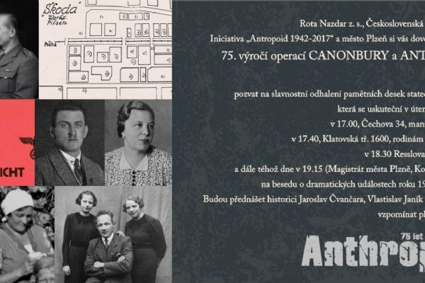Plzeň si v úterý připomene 75. výročí operace Anthropoid a Canonbury