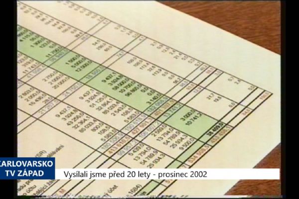 2002 – Sokolov: V rozpočtu výrazně narostou mandatorní výdaje (TV Západ)