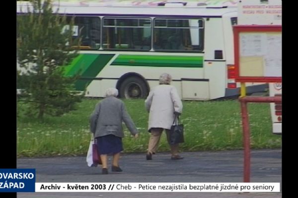 2003 – Cheb: Petice nezajistila bezplatné jízdné pro seniory (TV Západ)