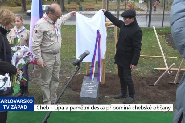 Cheb: Lípa a pamětní deska připomíná chebské občany (TV Západ)