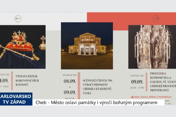Cheb: Město oslaví památky i výročí bohatým programem (TV Západ)