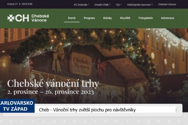 Cheb: Vánoční trhy zvětší plochu pro návštěvníky (TV Západ)