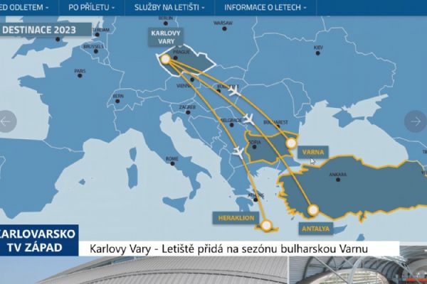 Karlovy Vary: Letiště přidá na sezónu bulharskou Varnu (TV Západ)