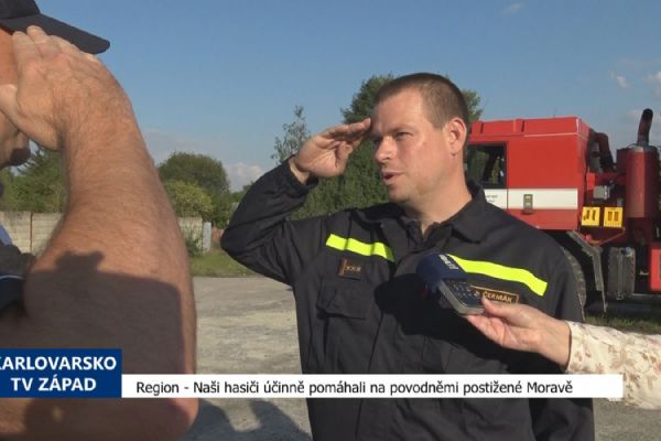 Region: Naši hasiči účinně pomáhali na povodněmi postižené Moravě (TV Západ) Region: Naši hasiči účinně pomáhali na povodněmi postižené Moravě (TV Západ)