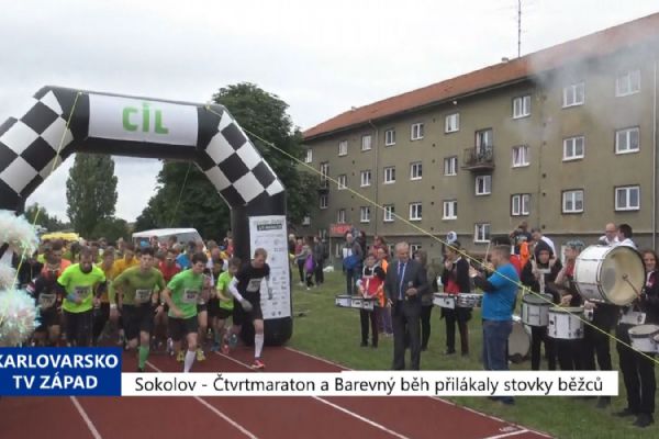 Sokolov: Čtvrtmaraton a Barevný běh přilákaly stovky běžců (TV Západ)