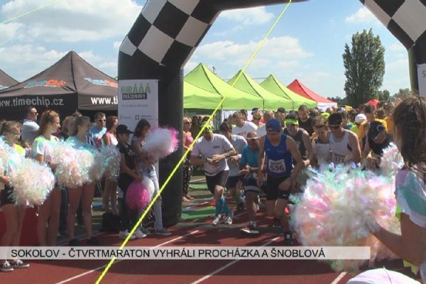 Sokolov: Čtvrtmaraton vyhráli Procházka a Šnoblová (TV Západ)