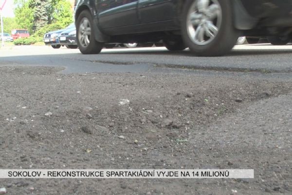 Sokolov: Rekonstrukce Spartakiádní ulice vyjde na 14 milionů (TV Západ)