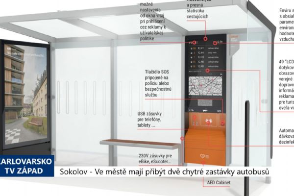 Sokolov: Ve městě mají přibýt dvě chytré zastávky autobusů (TV Západ)