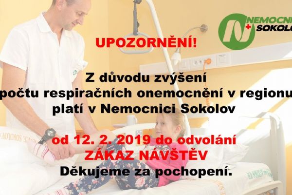 Dnes vydala zákaz návštěv i Nemocnice Sokolov