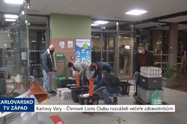 Region: Členové Lions Clubu rozváželi večeře zdravotníkům (TV Západ)	