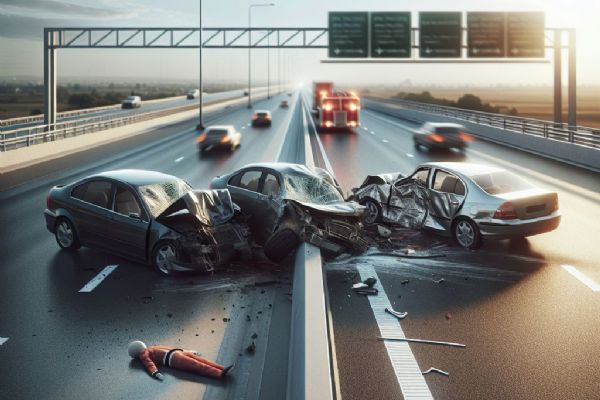 Havárie tří vozidel způsobila zácpy a tragédii na dálnici