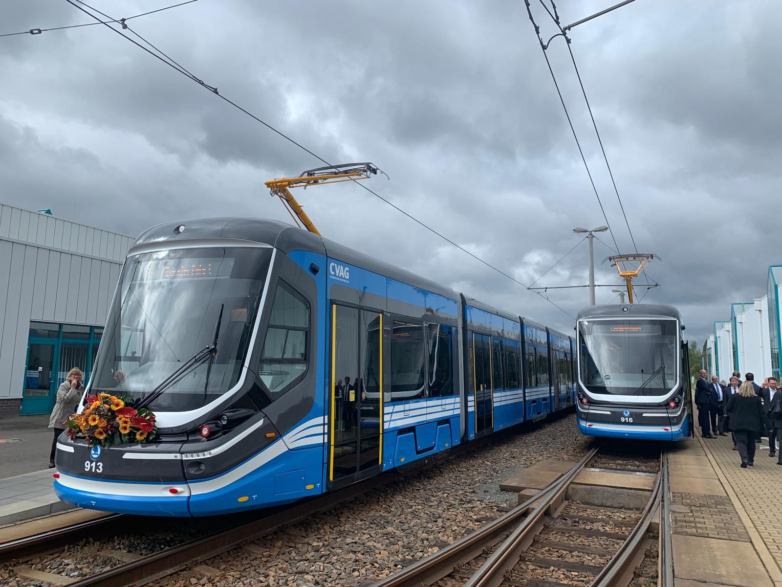 Škodovácké tramvaje už vozí cestující v Chemnitzu