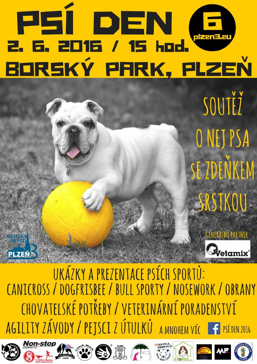 V Borském parku se ve čtvrtek uskuteční již šestý ročník akce Psí den, přijede Zdeněk Srstka 