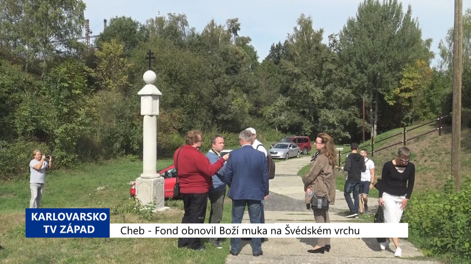 Cheb: Fond obnovil Boží muka na Švédském Vrchu (TV Západ)