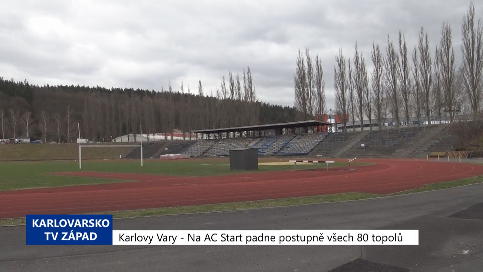 Karlovy Vary: Na AC Start padne postupně všech 80 topolů (TV Západ)
