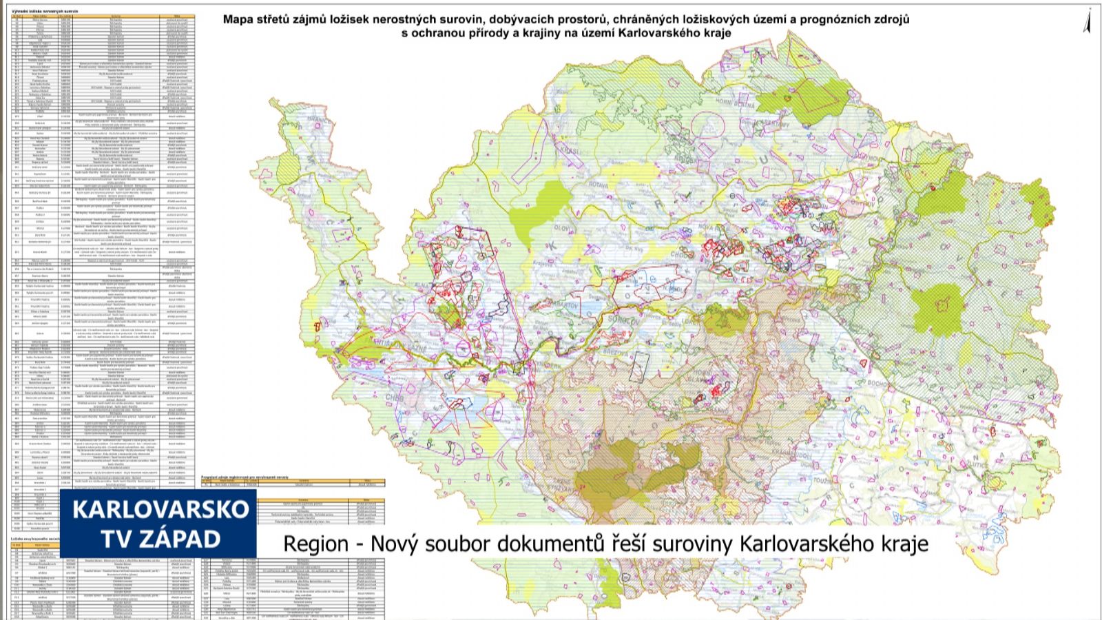 Region: Nový soubor dokumentů řeší suroviny Karlovarského kraje (TV Západ)