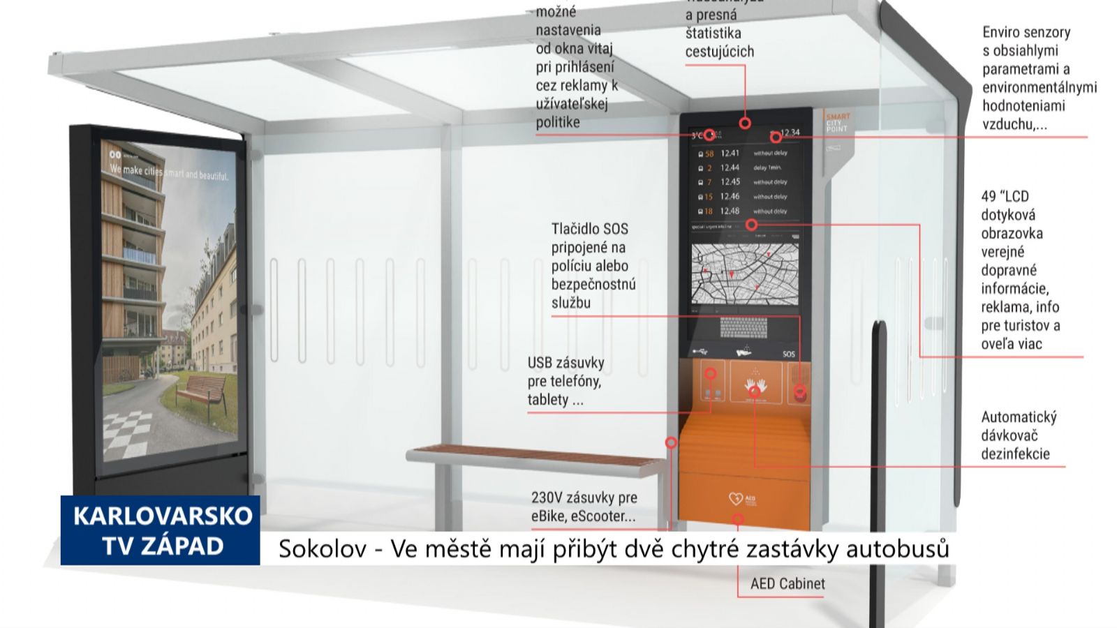 Sokolov: Ve městě mají přibýt dvě chytré zastávky autobusů (TV Západ)