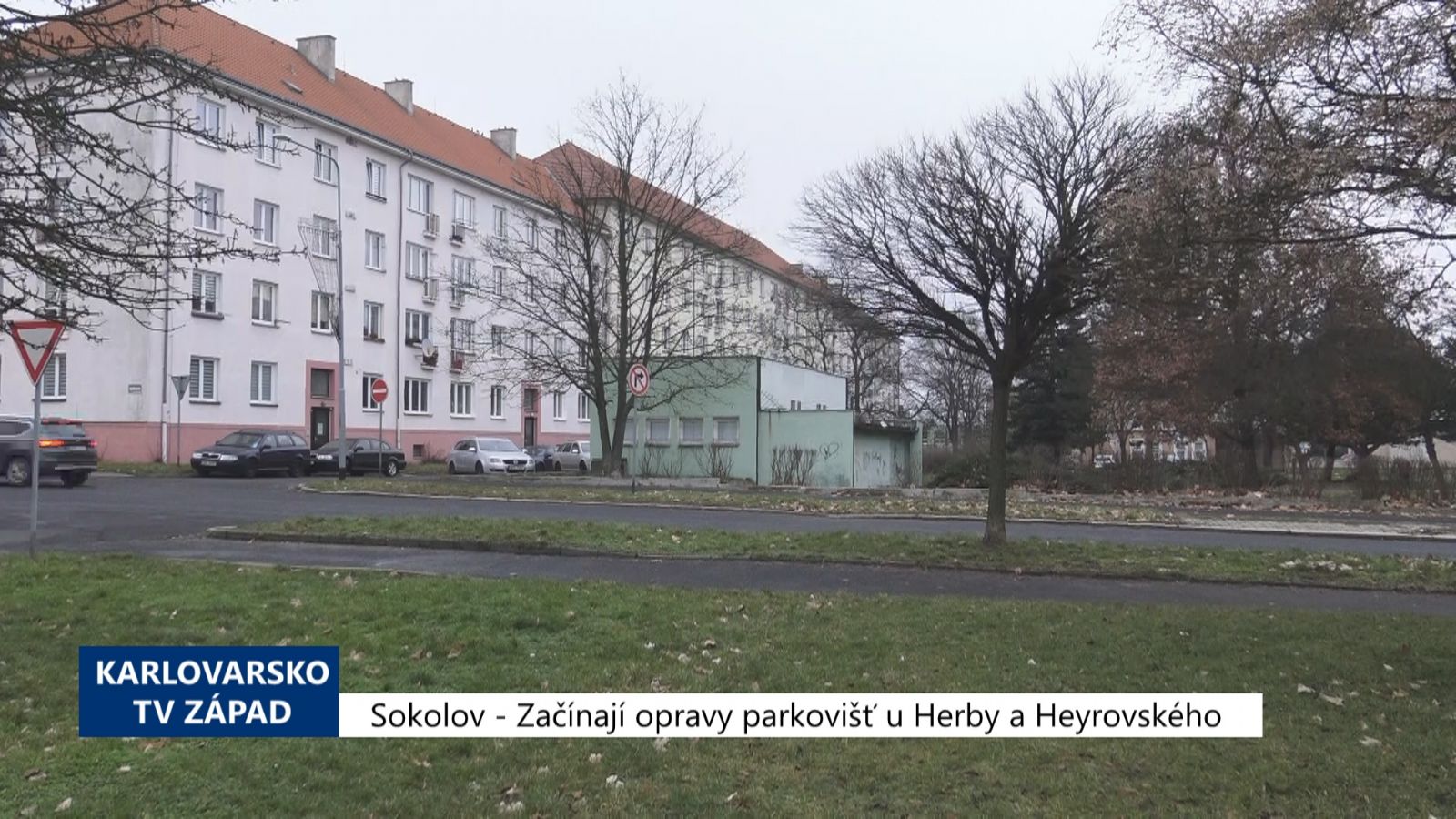 Sokolov: Začínají opravy parkovišť U Herby a Heyrovského (TV Západ)