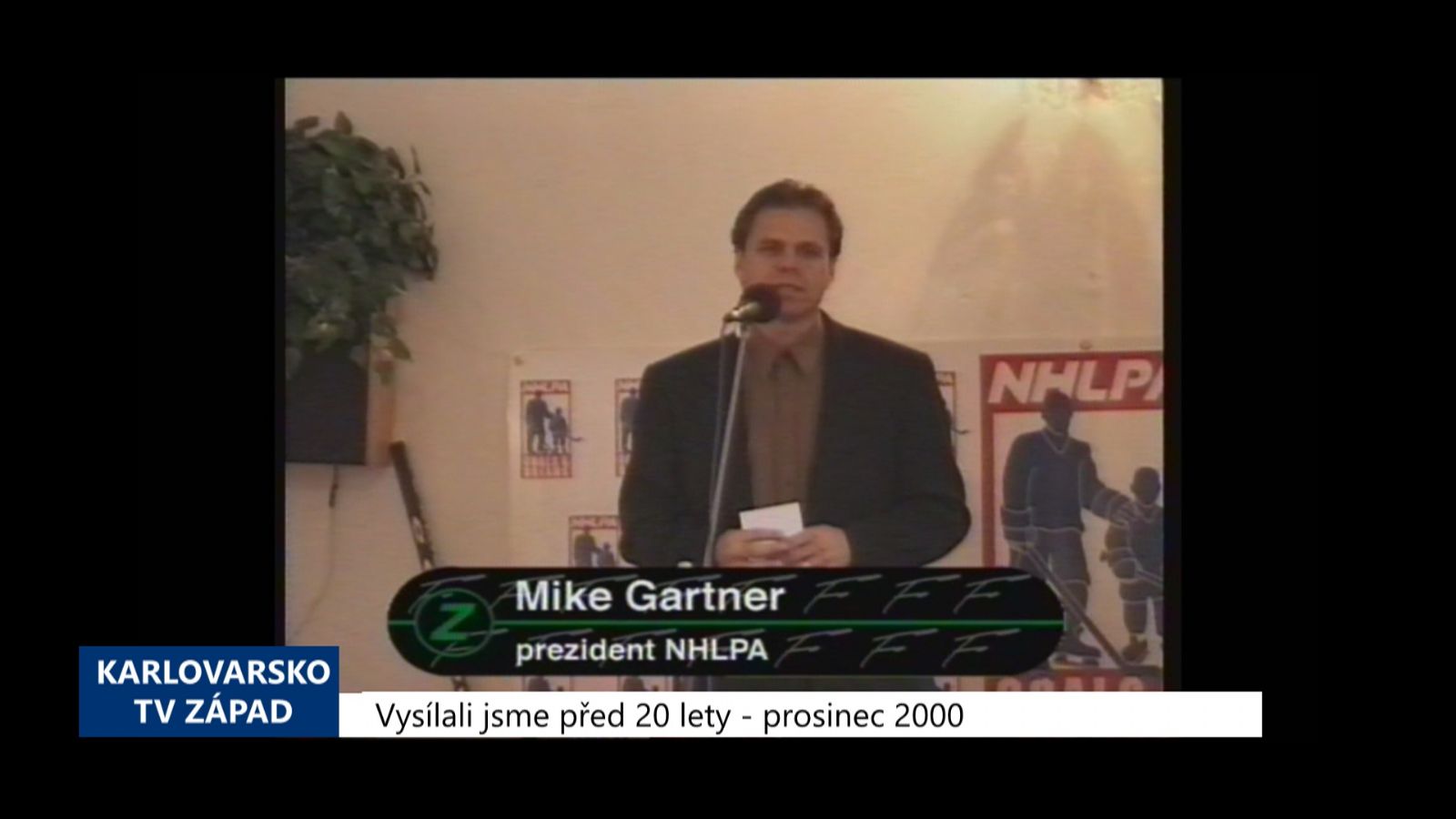 2000 – Sokolov: Mike Gartner předal mladým hokejistům novou výstroj (TV Západ)
