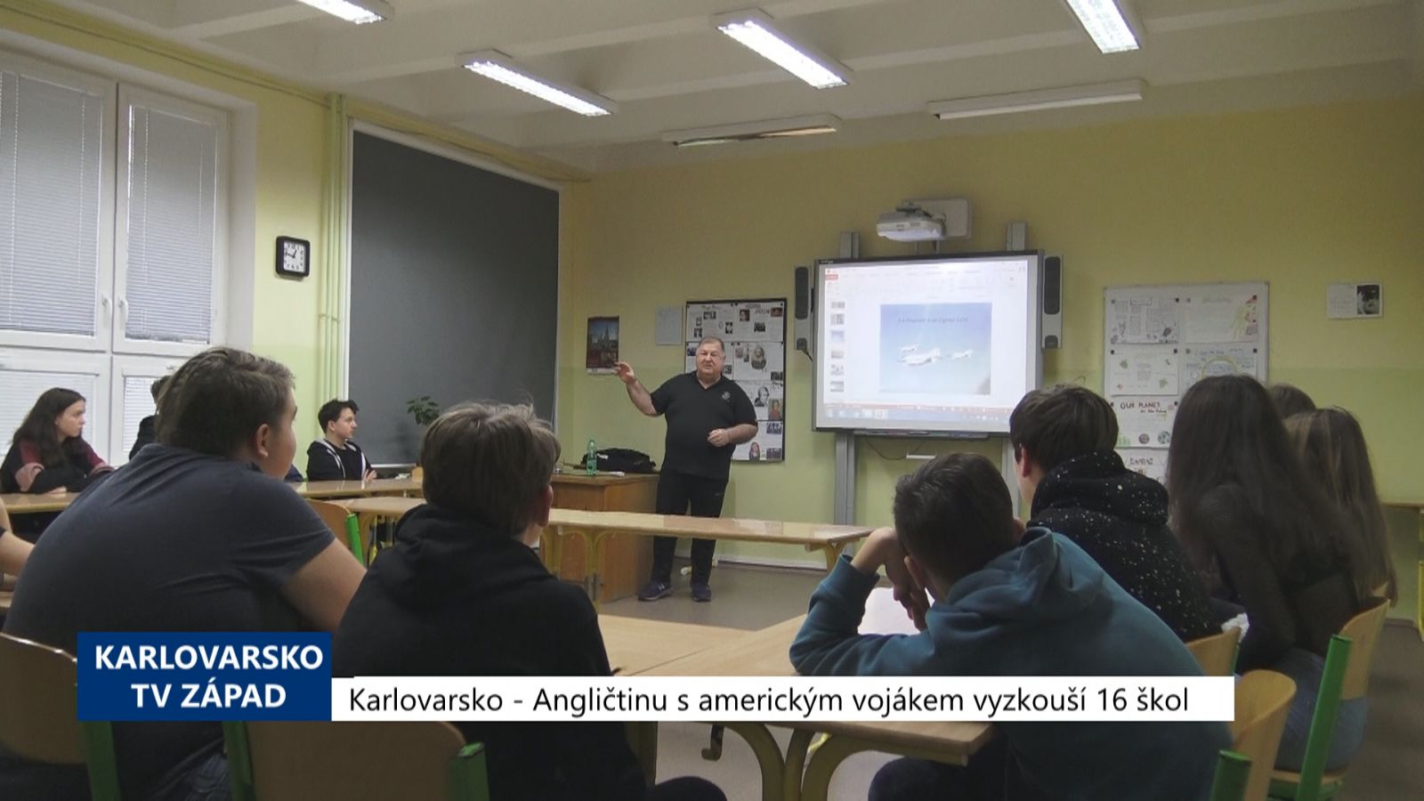 Karlovarsko: Angličtinu s americkým vojákem vyzkouší 16 škol (TV Západ)	