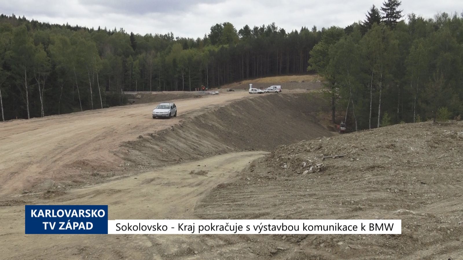 Sokolovsko: Kraj pokračuje s výstavbou komunikace k BMW (TV Západ)